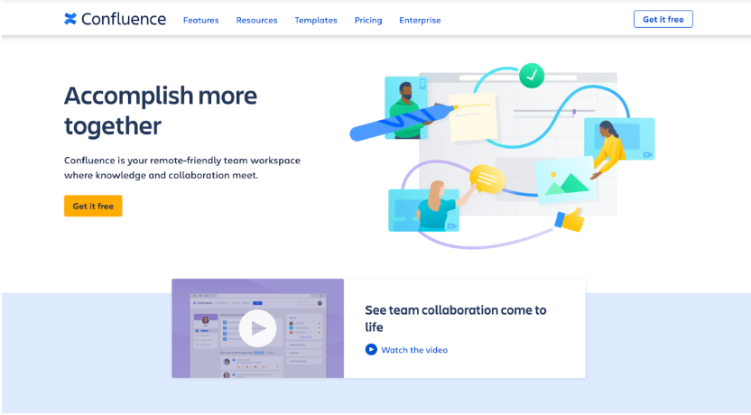 Confluence homepage