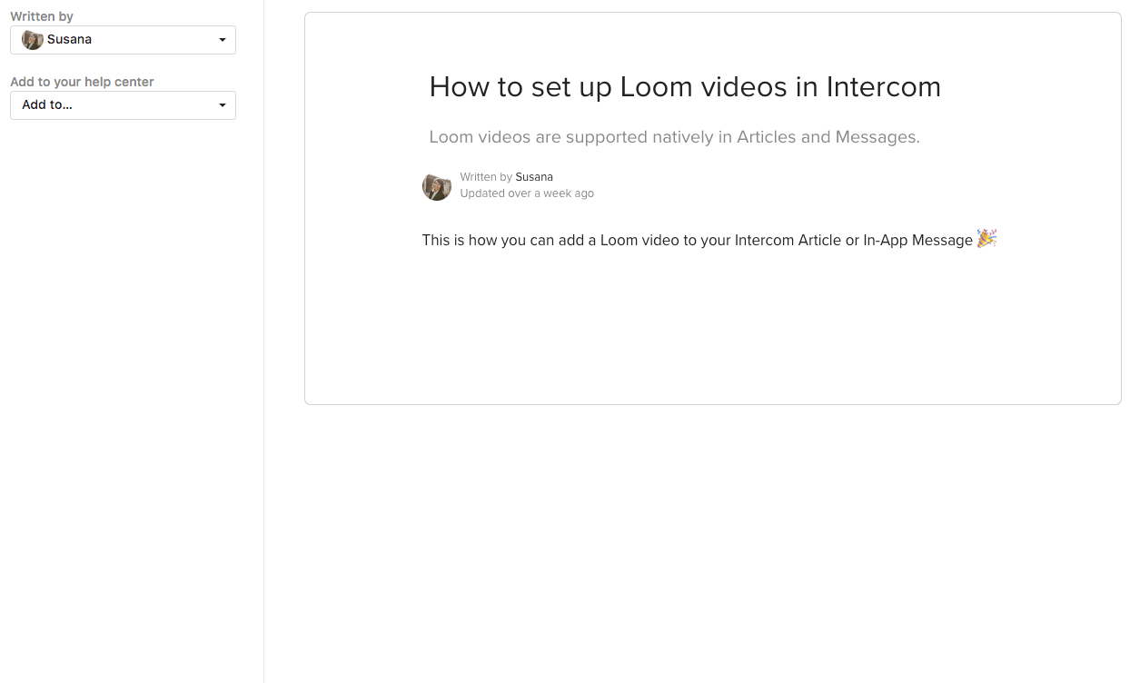 How to set up Loom videos in Intercom