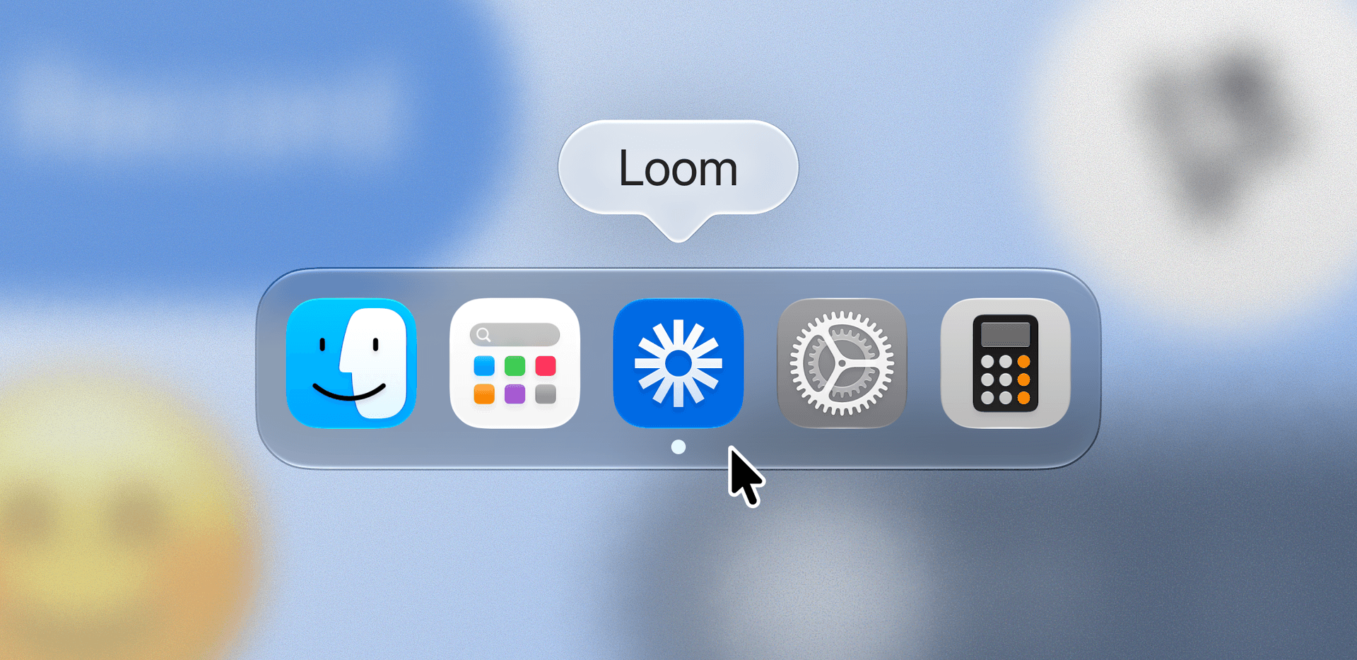 Illustration of the loom logo screen recorder in the toolbar