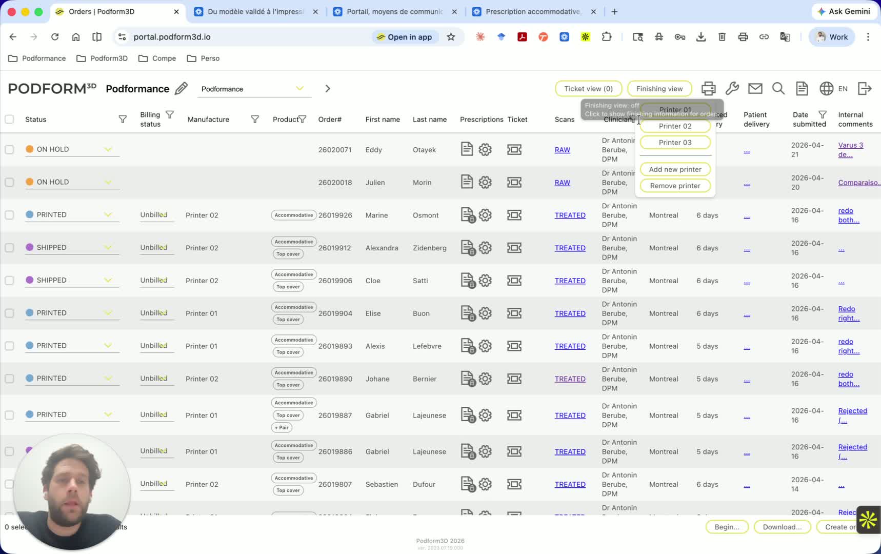 Manage printers