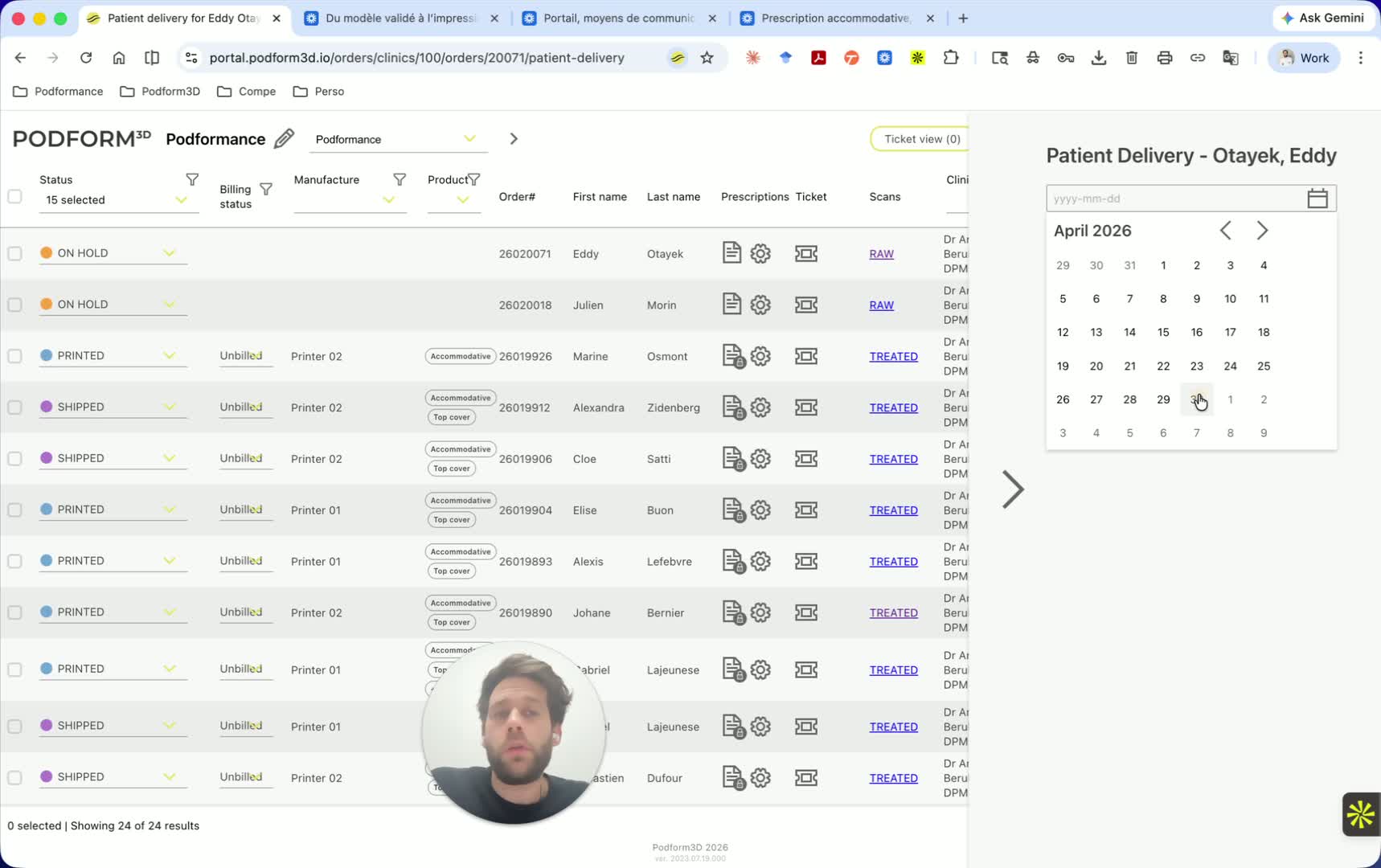 Track dates and internal comments