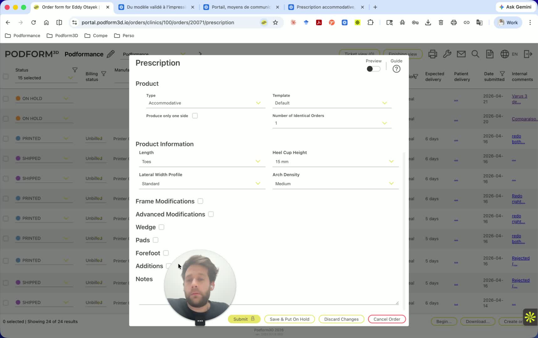 Manage open orders