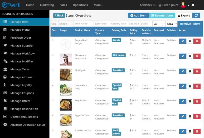 Search for the item