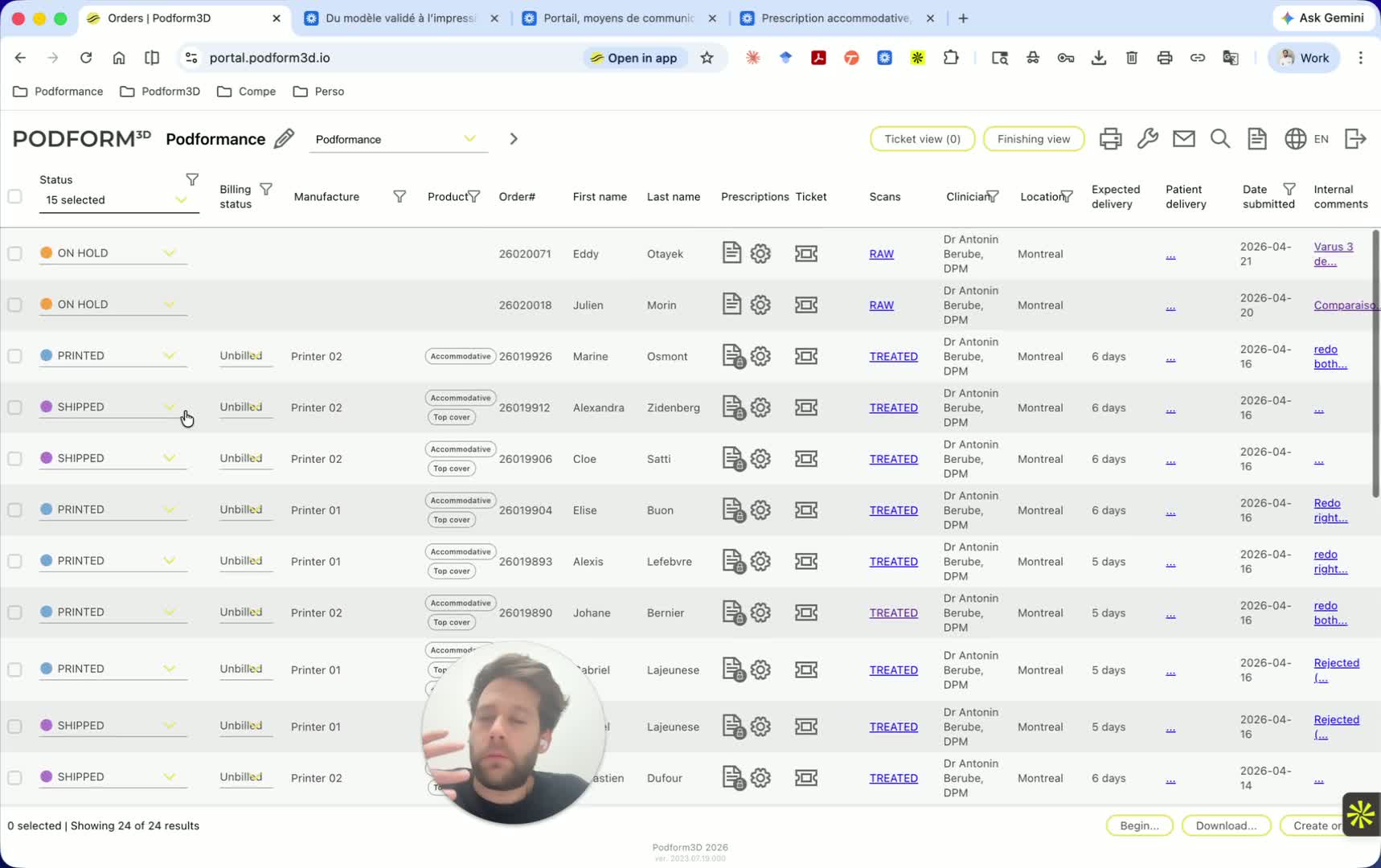 Track billing, products, and prescriptions