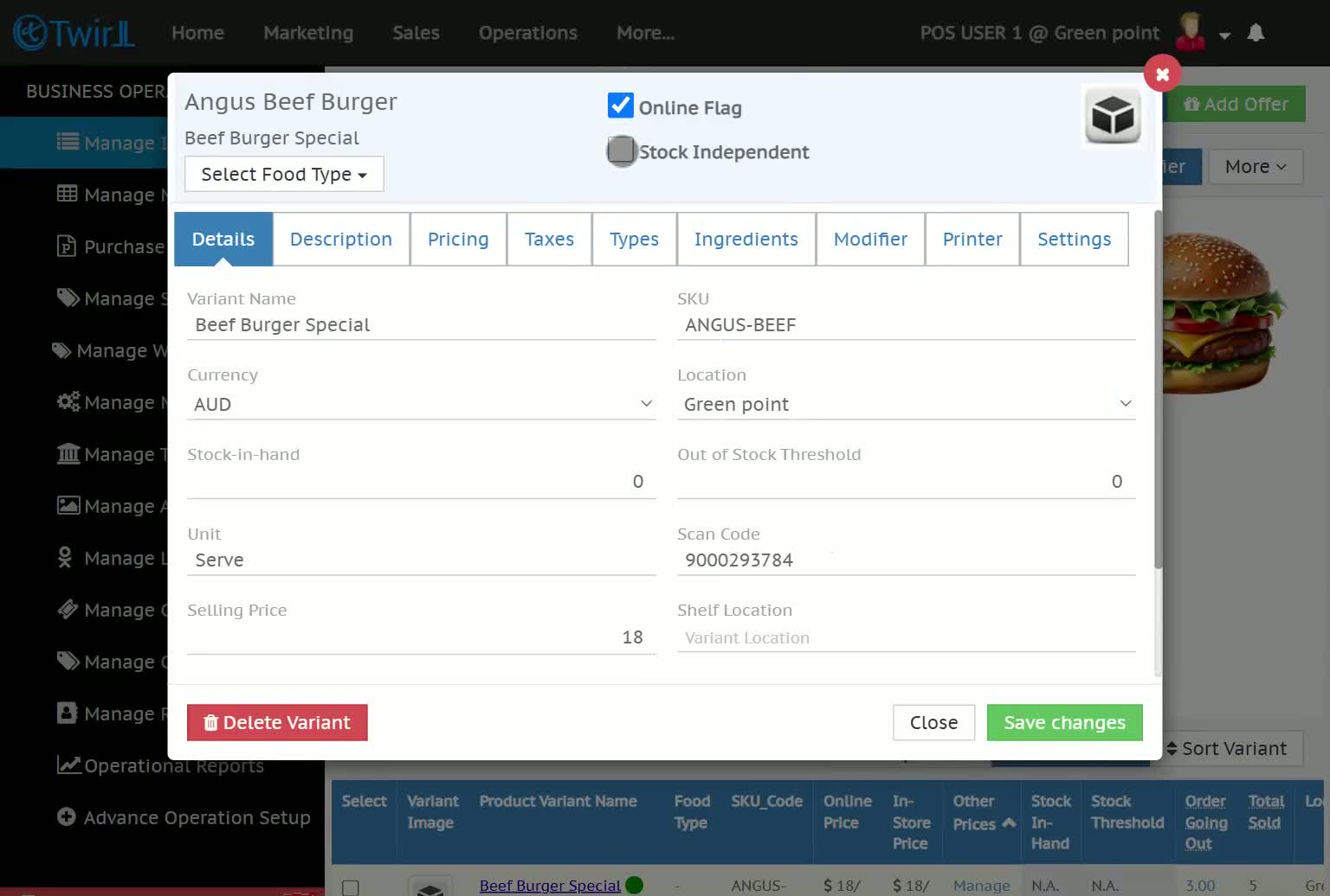 Updating stock and threshold values