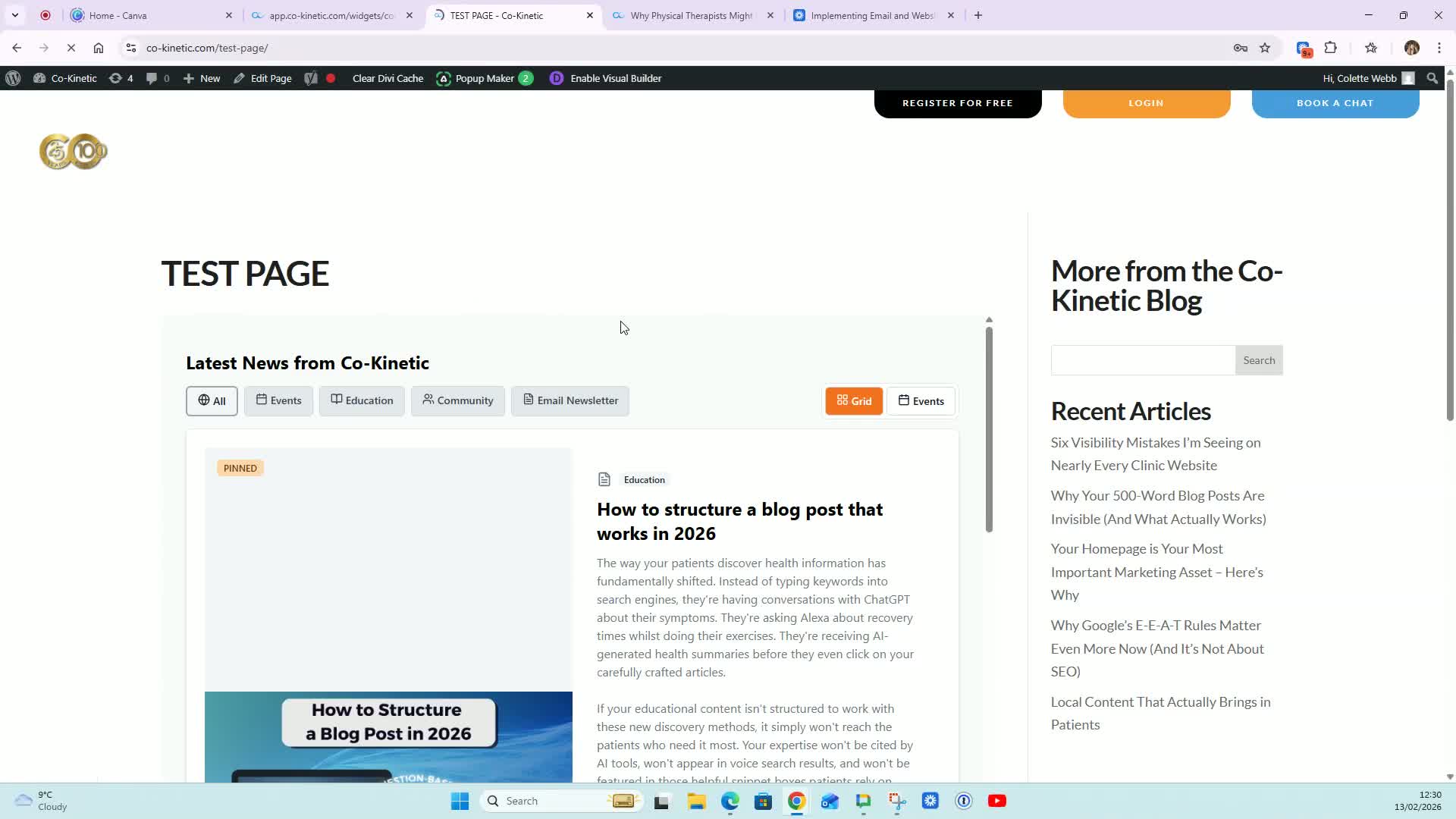 The widget live on a website