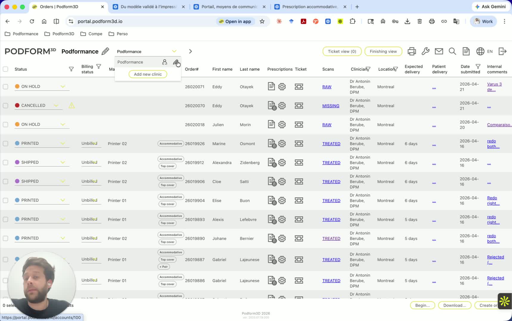 Configure a clinic in detail