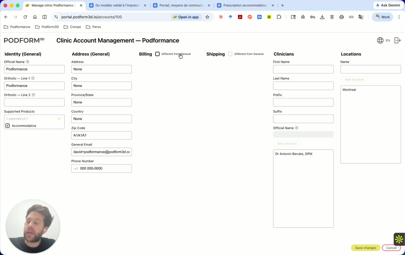 Differentiate clinic, location, and user access